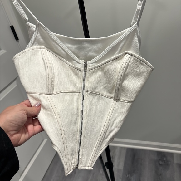 White Fox Boutique Off-White Corset Tank Top - Picture 2 of 5